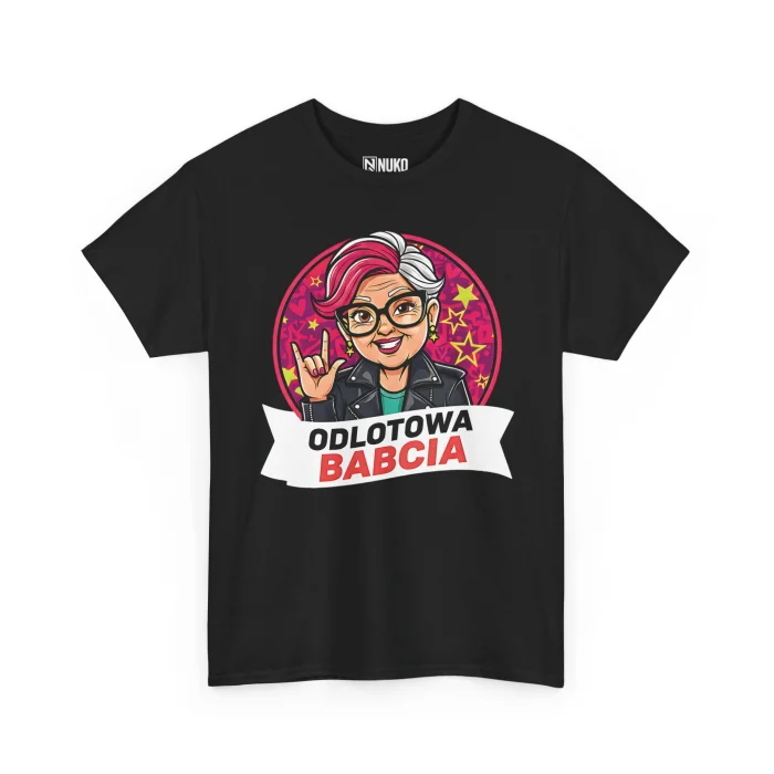 T-shirt z nadrukiem Odlotowa Babcia